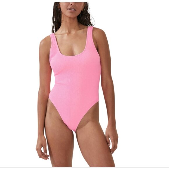 Cotton on Body  on Women's Low-Back One-Piece Swimsuit Pink Size M 9255 - Picture 1 of 1